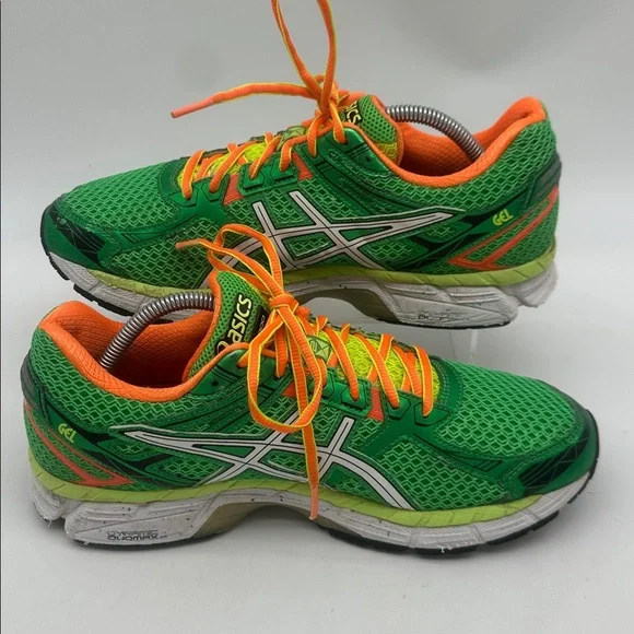 Asics Green and Orange Women's Running Sneakers - Picture 2 of 16